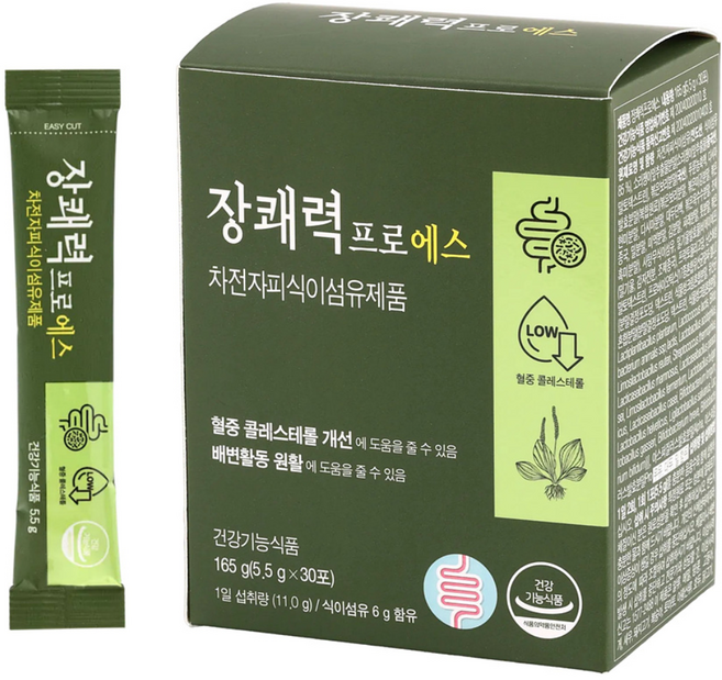 장쾌력 프로에스 차전자피 식이섬유 영양제 쾌변 다이어트 보충제, 1개, 165g