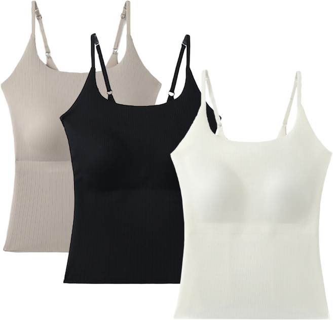 도도미아 여성 심리스 캡내장 브라 나시 3장 세트