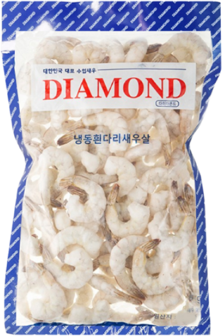 콜딩 다이아몬드 생 칵테일새우 1kg (실중량 900g) 깐새우 탈각 손질 새우 감바스용, 900g 41/50 (소), 1개