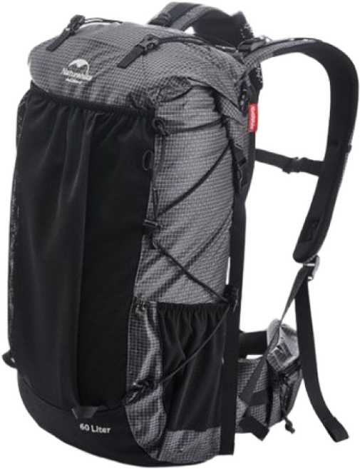 네이처하이크 NH 60L+5L 경량 백팩킹 하이킹 배낭 등산가방 다이니마 소재, 블랙