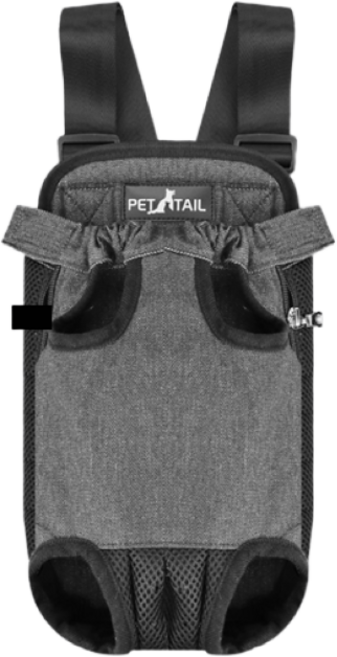 펫테일 애견 강아지 앞가방 슬링백 포대기 프론트백, 7. 블랙 솔리드 + 어깨보호용패드 1쌍(2개), 1개