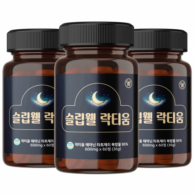 슬립웰 락티움 식물성 멜라토닌 타트체리 수면영양제, 3개, 60정