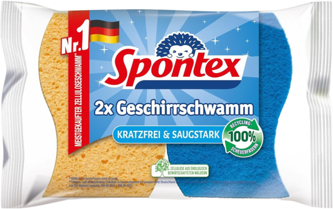 스폰텍스 프랑스 셀룰로오스 식기 수세미 제로스크래치, 1개