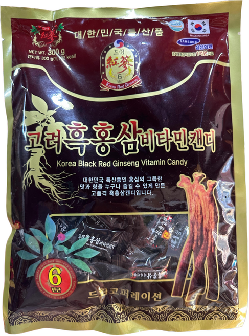 고려흑홍삼비타민캔디 달콤건강 당일발송, 5개, 300g