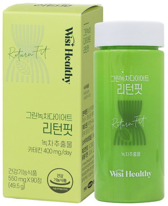 위시헬씨 그린녹차 다이어트 리턴핏, 90정, 1개