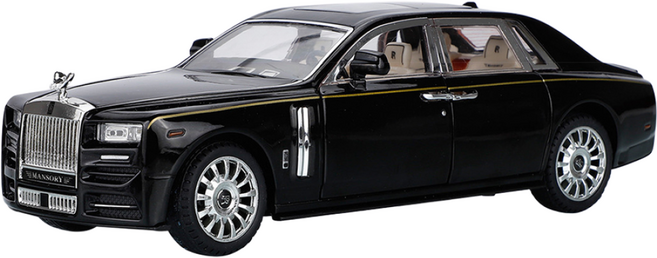 다이캐스트 1:18 롤스로이스 팬텀 합금 풀백 자동차 모형, 1개, 블랙