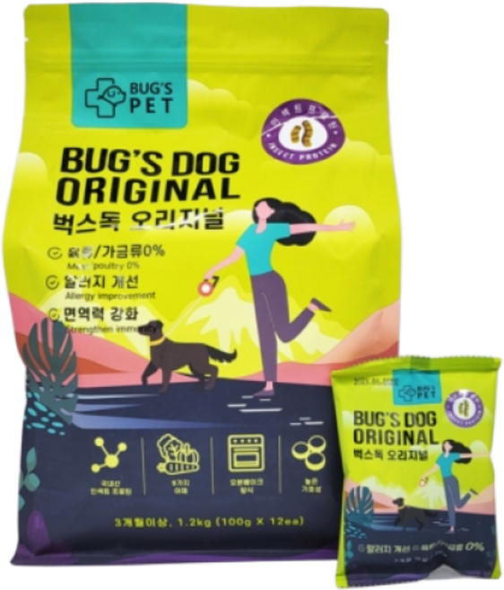 알러지/채식 건강 사료 벅스독 오리지널1.2kg+샘플(30gx2개 증정), 2개, 1.2kg, 고구마