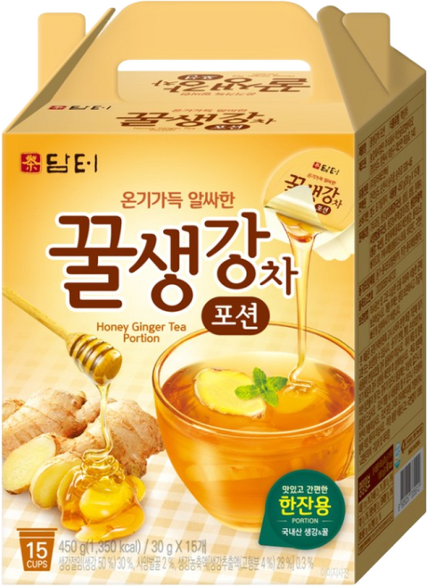 담터 꿀생강차포션, 1개, 15개입, 30g