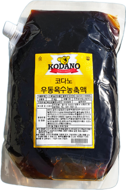 코다노 우동육수농축액 2KG BOX 국물요리, 5개