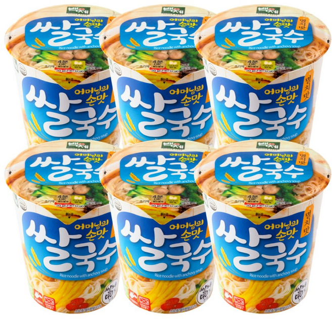 백제 쌀국수 멸치맛, 58g, 24개