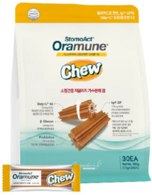 시그니처바이 스토모액트 오라뮨츄 S 30개입 - 소형견용 가수분해 껌, 1개, 360g - 쿠팡