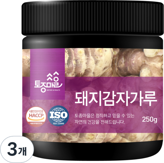 토종마을 HACCP인증 돼지감자가루, 3개, 250g