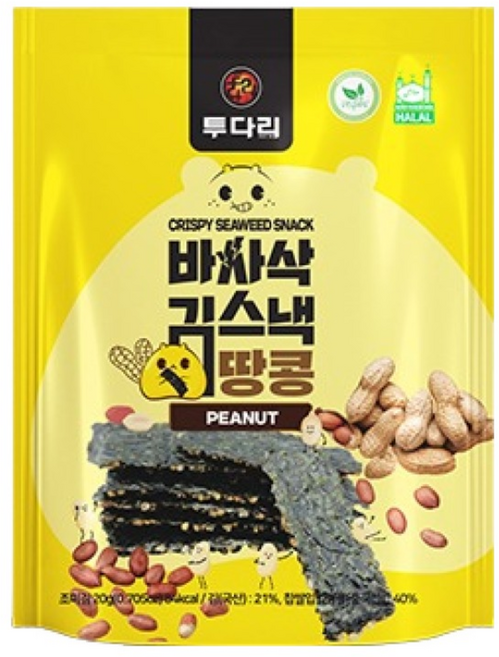 투다리 바사삭 김스낵 땅콩, 20g, 1개