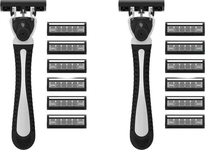 [1+1] MAX 맥스 6중날 면도기 리필6개 세트, 2세트, 면도기+리필6개