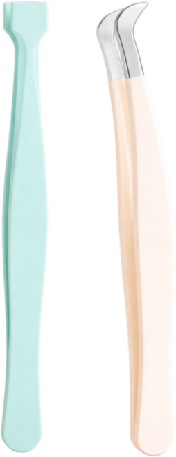 속눈썹 집게 세트 윗속눈썹 집게 + 언더속눈썹 전용 집게 초보자 추천, 1개, 윗속눈썹 라운드 집게 + 언더 속눈썹 전용 집게