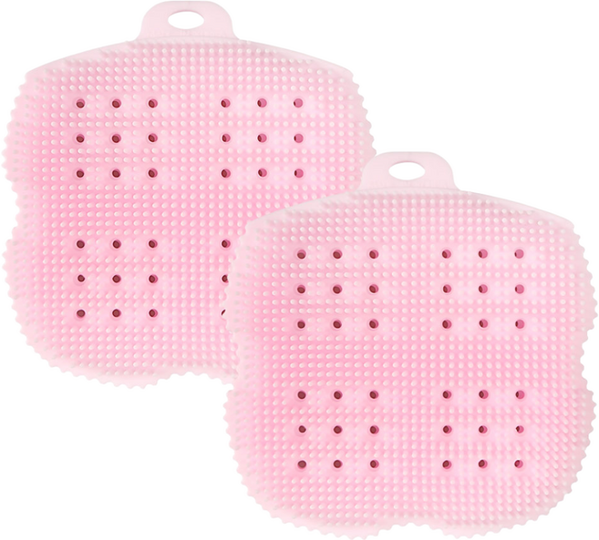 비비또 실리콘 베이비 타월, 핑크+핑크, 2개