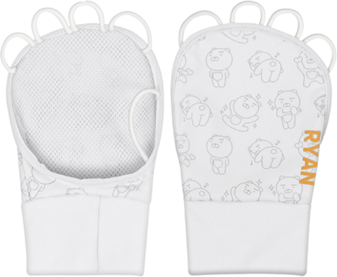 카카오프렌즈 라이언 자외선차단 여성 손등토시 골프장갑, 화이트(팔토시 증정)