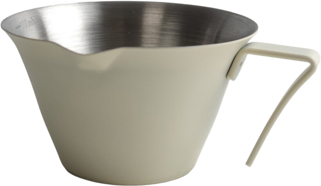 빈플랜트 스텐 에스프레소 샷잔 벨크리머 스테인리스 저그 눈금, 아이보리, 1개