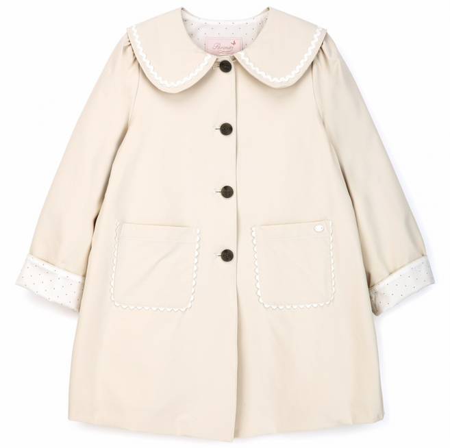 페리미츠 DOT배색 트렌치 코트 여아 봄 바바리 입학 초등 키즈 아동 유아 봄 신학기 정장 하객룩 P2611C053