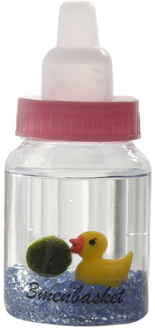 세남자바스켓 베이비 국산 마리모 키우기 미니 젖병 어항, 오리_파란자갈, 1개