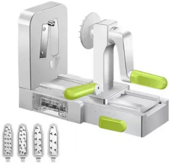 퀵픽스 야채 강판 감자 나선형 슬라이서 회오리 바람 과일 기계 다기능 주방 도구 회전형, 1개, 화이트