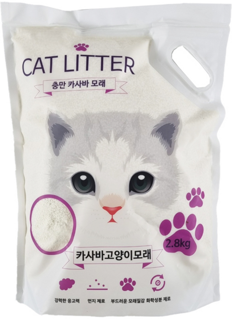 펫봉봉 카사바모래 먼지없는 천연 고양이모래, 2.8kg, 1개, 무향