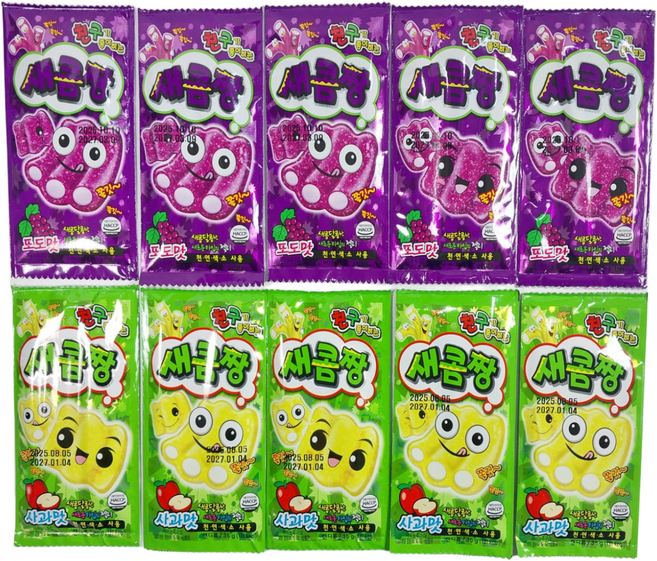 새콤짱 포도맛 35g + 새콤짱 사과맛 35g, 10개