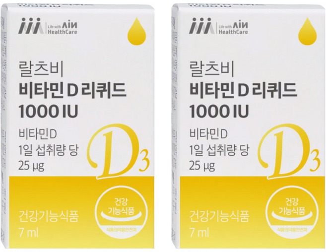 랄츠비 비타민D리퀴드1000IU 드롭, 2개, 7ml