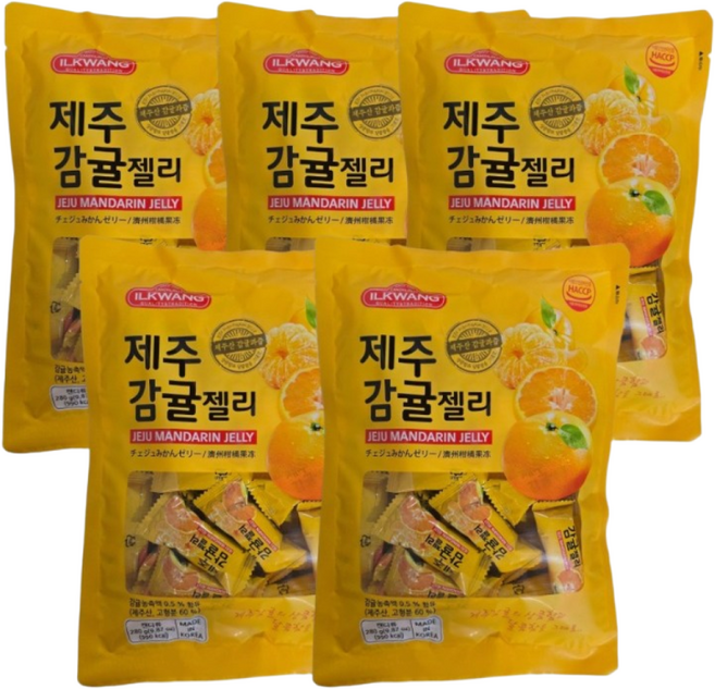 일광제과 제주감귤 젤리, 280g, 5개