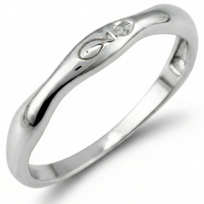 골드몬 925 실버 웨이브 스몰 카이브 물고기 반지