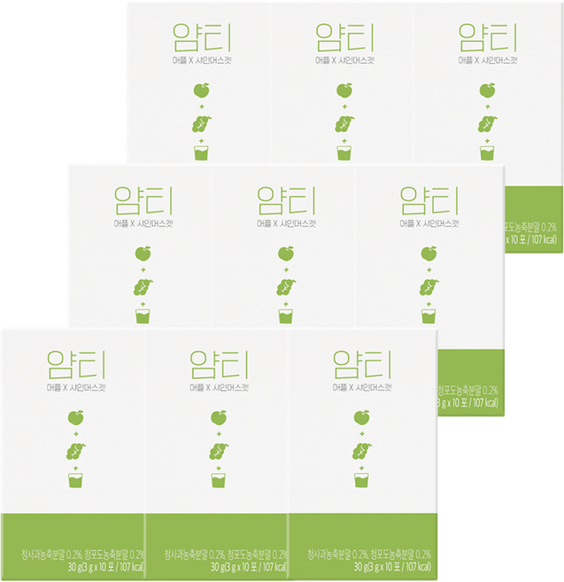 얌티 애플 샤인머스캣, 3g, 10개입, 9박스