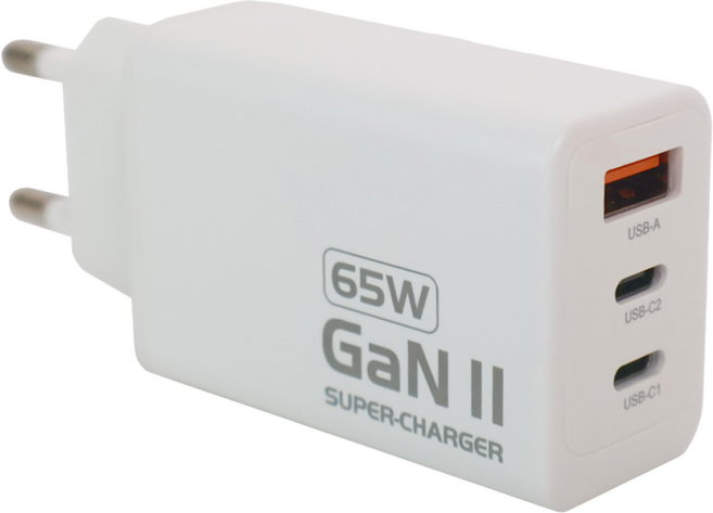 에스티원 65W GaN2 USB PD 3.0 PPS 3포트 초고속 멀티 충전기, 화이트, 1개