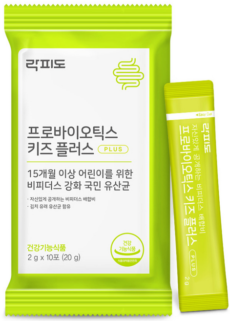 락피도 프로바이오틱스 키즈 플러스 유산균 10p, 20g, 1개