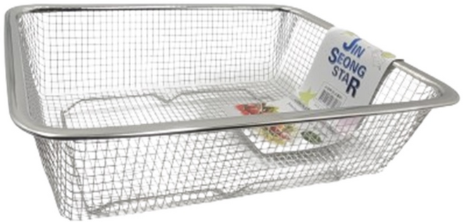 [셰프앤쿡] 국산 진성스타 스텐 사각바구니 A형 고운망, 1개