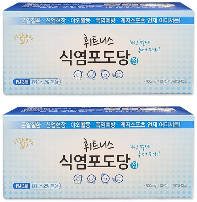 휘트니스 식염 포도당 총120정 60정 X 2박스, 2개 - 쿠팡