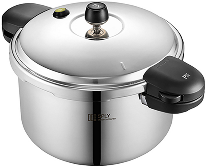 [PN풍년] 하이클래드 뉴파이브 IH 통5중 스테인리스 압력솥 6L 10인용 인덕션 가능, 혼합색상, 1개