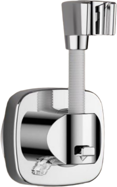 일상채움 이중 흡착식 초강력 무타공 샤워기 거치대, 실버