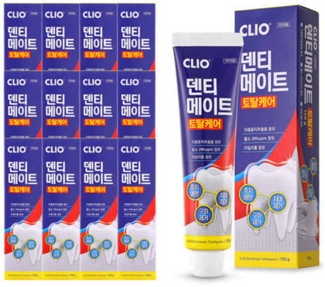 크리오 덴티메이트 토탈케어 치약, 12개, 150g