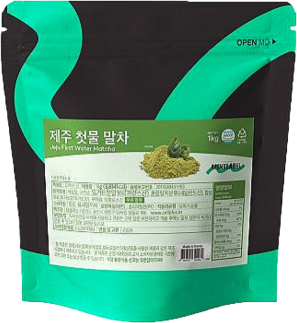 민트라벨 제주 첫물 말차 파우더, 1개, 500g