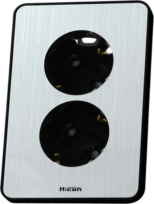 현대 국산 인테리어 매입 2구 콘센트 실버, 5개