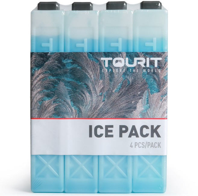 TOURIT 다회용 보온보냉 하드케이스 아이스팩 4개입, 4개, 1개