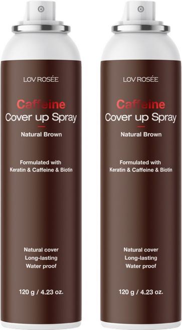 로브로제 카페인 흑채 스프레이 120g, 2개, 자연갈색