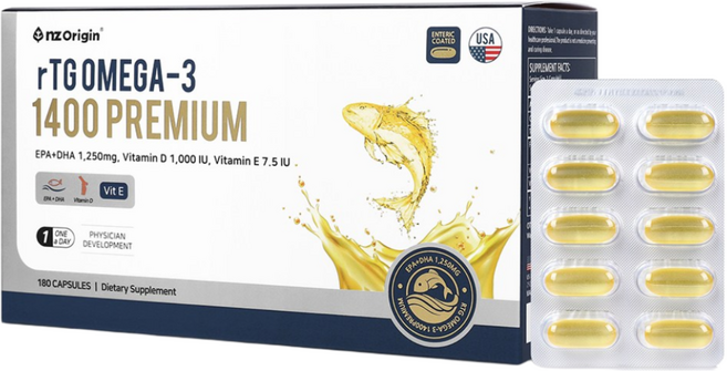 엔젯오리진 알티지 오메가3 1400 프리미엄, 180정, 1개