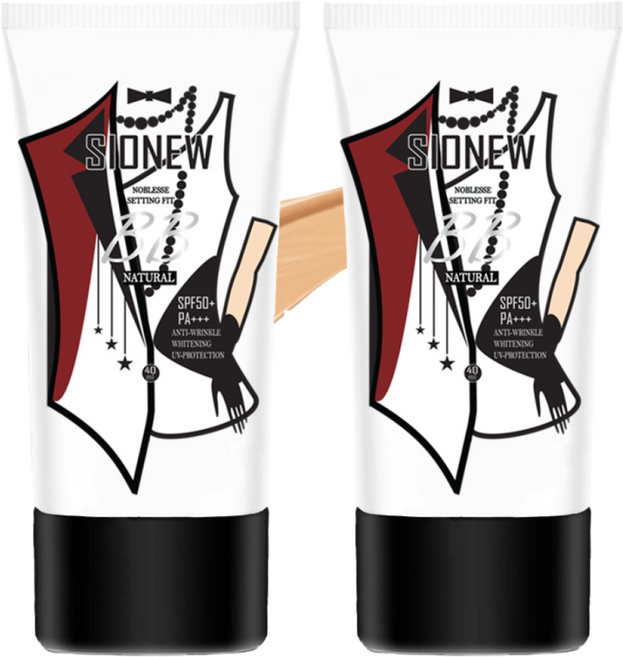 시오뉴 셋팅핏 비비크림 [남성] (2개) SPF50+PA+++, 네츄럴+네츄럴, 2개