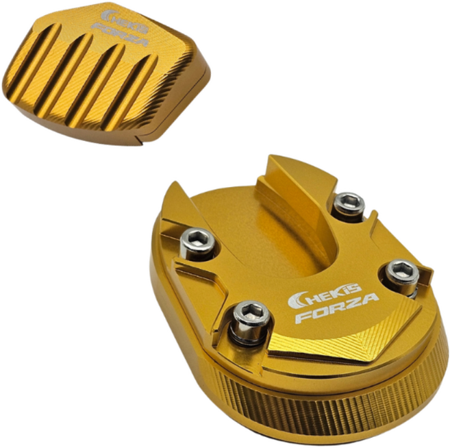 CHEKIS 포르자 스탠드세트 사이드클립 날개클립 혼다포르자300/350 전년식 확장발판, 1개, 골드