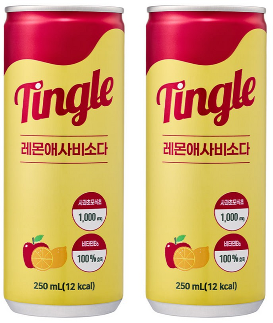Tingle 레몬애사비소다, 250ml, 30개