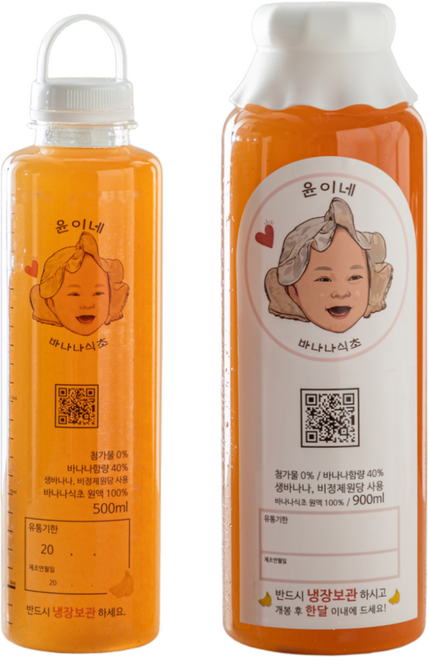 '윤이네 바나나식초' 900ml + 500ml, 바나나 900ml + 500ml