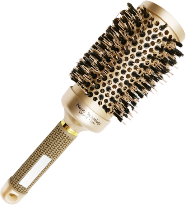 velyo 쉽고 빠른 헤어 스타일링 빅사이 롤빗 볼륨 롤빗, 1개, 골드