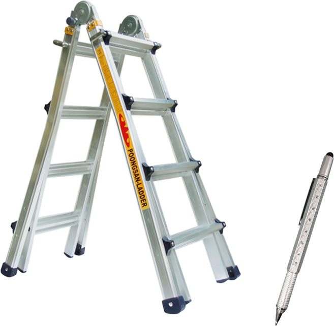 국산 풍산 LS사다리 4단 높이조절 다목적 접이식 A형 안전 사다리 사은품 공구가방 증정 LS4단+공구가방, 1개