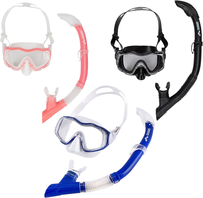 아레나(ARENA) 키즈 스노클세트 A5AC1OK53 아동용 스노클링 수영장 수영용품 물놀이용품 워터파크 폴리백 증정, 블루